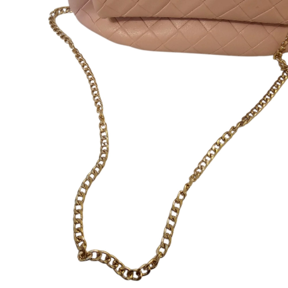 Pink ASOS Design Women's Weave Flap and Chain Handle Crossbody Bag - Picture 2 of 12